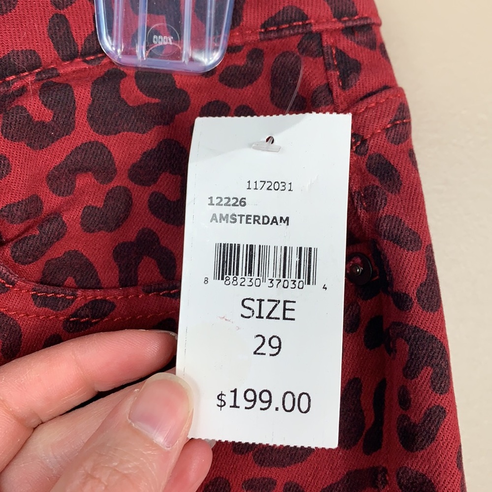 NWT DL1961 red leopard Florence ankle jeans 29 - Picture 3 of 7